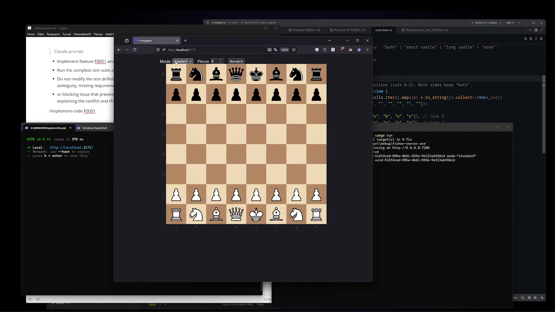 The ChessGame built with AI SDD running live in the browser — Episode 1